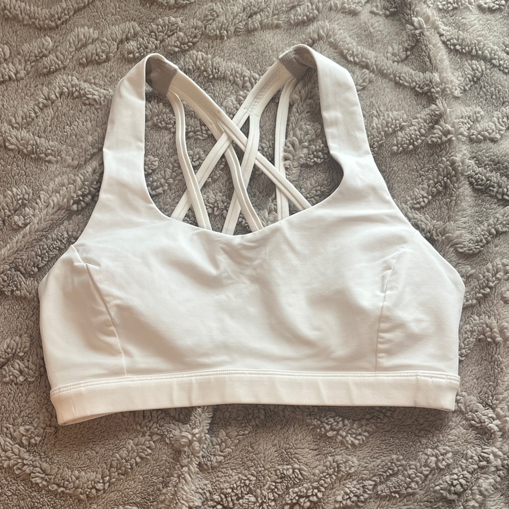 White Lululemon sports bra size 4